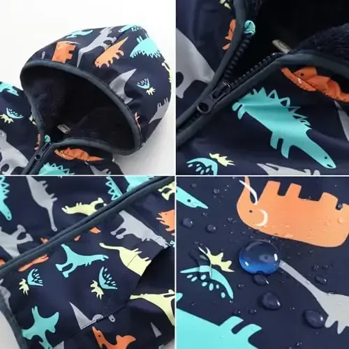 Feidoog Toddler Fleece Jacket Baby Boys Girls Hooded Zipper Long Sleeve Thick Warm Outerwear - 1