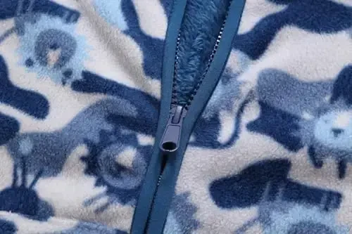 Feidoog Toddler Fleece Jacket Baby Boys Girls Hooded Zipper Long Sleeve Thick Warm Outerwear - 3