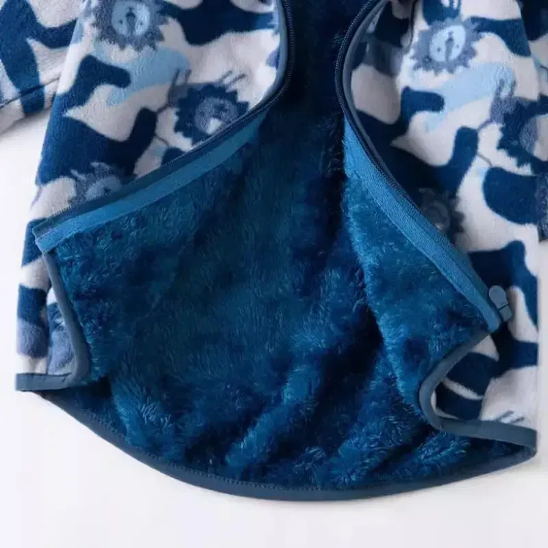 Feidoog Toddler Fleece Jacket Baby Boys Girls Hooded Zipper Long Sleeve Thick Warm Outerwear - 5