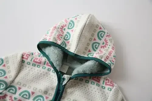 Feidoog Toddler Fleece Kurtka Chaqaloq O'g'il Bolalar Qizlar Kapüşonli Fermuar Uzun Qisma Qalin Issiq Ustki Kiyim - MODAZONE (1)