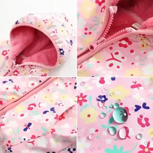 Feidoog Toddler Fleece Kurtka Chaqaloq O'g'il Bolalar Qizlar Kapüşonlu Fermuar Uzun Qisma Qalin Issiq Ustki Kiyim 