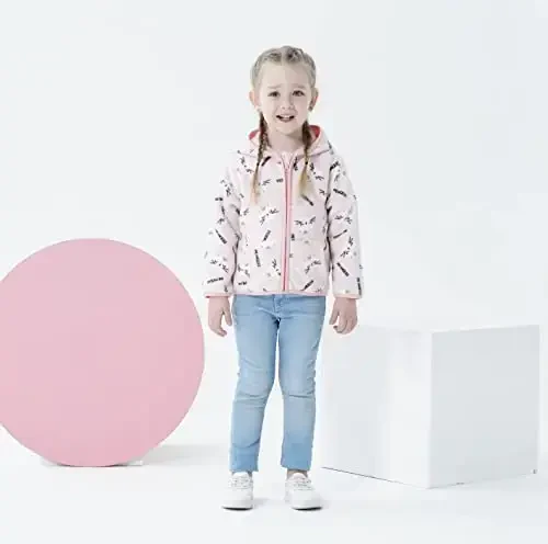 Feidoog Toddler Fleece Kurtka Chaqaloq O'g'il Bolalar Qizlar Kapüşonlu Fermuar Uzun Yengli Qalin Issiq Ustki Kiyim - 3