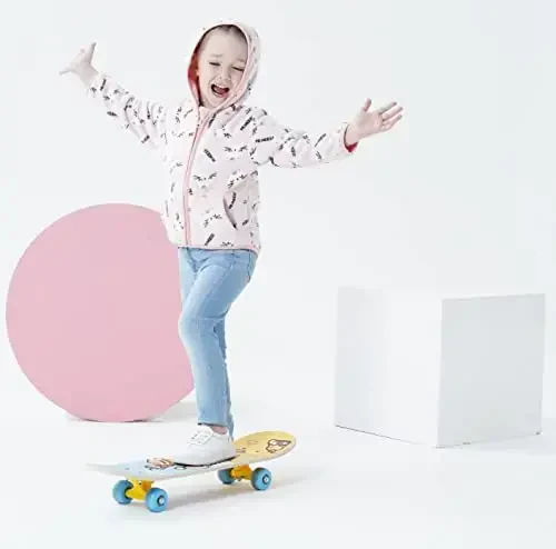 Feidoog Toddler Fleece Kurtka Chaqaloq O'g'il Bolalar Qizlar Kapüşonlu Fermuar Uzun Yengli Qalin Issiq Ustki Kiyim - 4