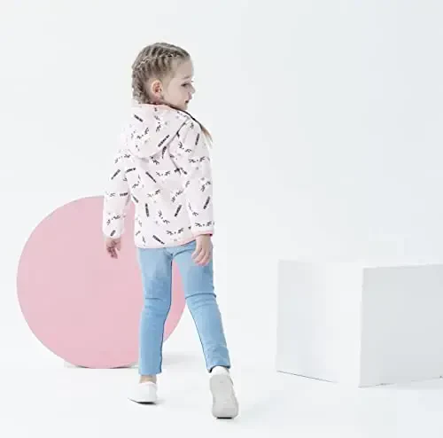 Feidoog Toddler Fleece Kurtka Chaqaloq O'g'il Bolalar Qizlar Kapüşonlu Fermuar Uzun Yengli Qalin Issiq Ustki Kiyim - 5