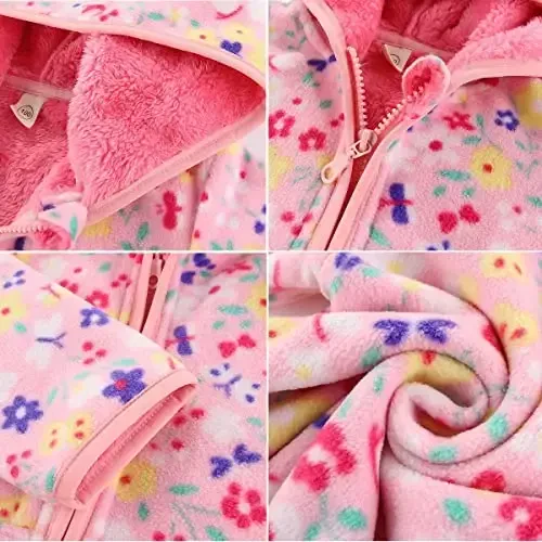 Feidoog Toddler Fleece Kurtka Chaqaloq O'g'il Qizlar Kapüşonlu Suv o'tkazmaydigan Fermuar Uzun Yengli Qalin Issiq Ustki Kiyim - MODAZONE (1)