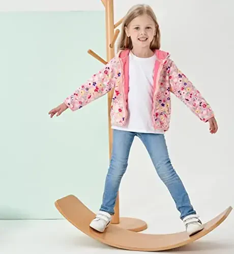 Feidoog Toddler Fleece Kurtka Chaqaloq O'g'il Qizlar Kapüşonlu Suv o'tkazmaydigan Fermuar Uzun Yengli Qalin Issiq Ustki Kiyim - 6