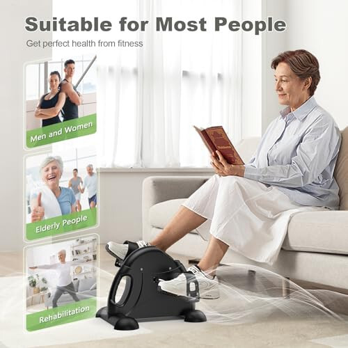 FEIERDUN Mini Exercise Bike, Under Desk Bike Pedal Exerciser Portable Foot Cycle Arm & Leg Peddler Machine with LCD Screen Displays - 6