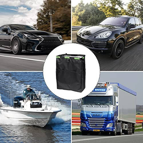 Fekey&JF Hanging Car Trash Can with Storage Pockets, Waterproof Leakproof Oxford Auto Garbage Bag, Multi-Use Organizer for Outdoor Traveling, Foldable Trash Bin for Truck, SUV, Home, Office (Gray) - 7