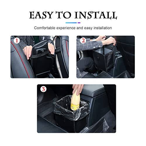 Fekey&JF Foldable Car Trash Can, Hanging Waterproof Leakproof Trash Can Storage Bag for Car with Large Capacity, Car Interior Accessories (Large) - 5