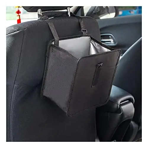 Fekey&JF Foldable Car Trash Can, Hanging Waterproof Leakproof Trash Can Storage Bag for Car with Large Capacity, Car Interior Accessories (Small) - FEKEY&JF