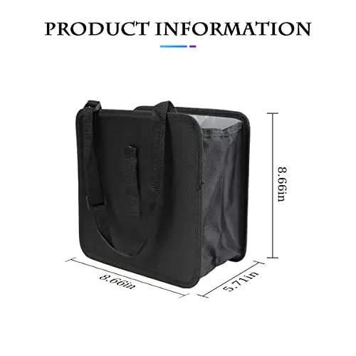 Fekey&JF Foldable Car Trash Can, Hanging Waterproof Leakproof Trash Can Storage Bag for Car with Large Capacity, Car Interior Accessories (Small) - 2