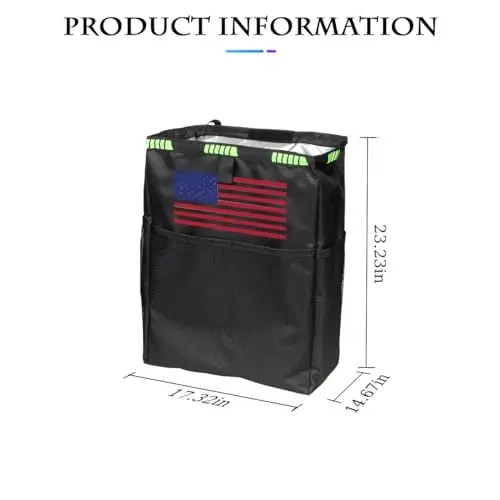 Fekey&JF Osilgan Avtomobil Axlat Qutisi Saqlash Cho'ntaklari bilan, Suv o'tkazmaydigan Oxford Avto Chiqindi Qopqog'i, Ochiq Havoda Sayohat qilish uchun Ko'p Maqsadli Tashkilotchi, Yuk mashinasi, SUV, Uy uchun Yig'iladigan Chiqindi Qutisi (Bej-Qora) - 2