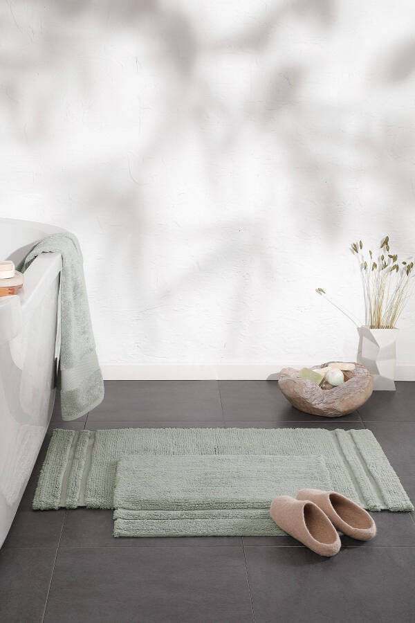 Felicia Bath Mat Set - Nile Green - 1
