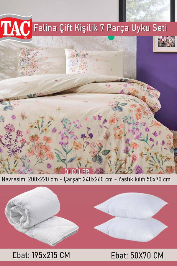 Felina Double Bed Sleeping Set Cream - Duvet Cover + Comforter + Pillow + Pillowcase - 2