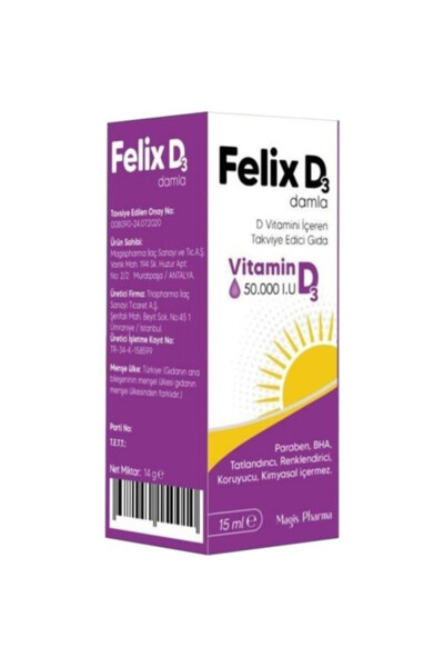 Felix D3 Vitamin D3 50,000 IU 15 ml Drops - 3