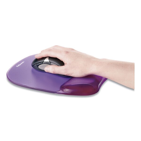 Fellowes Gel Crystals Mouse Pad with Wrist Rest, 7.87 x 9.18, Purple - 3