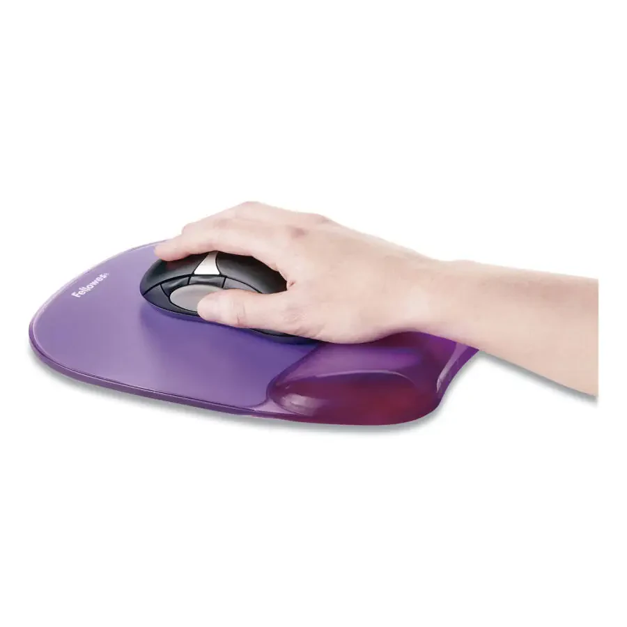Fellowes Gel Crystals Mouse Pad with Wrist Rest, 7.87 x 9.18, Purple - 3