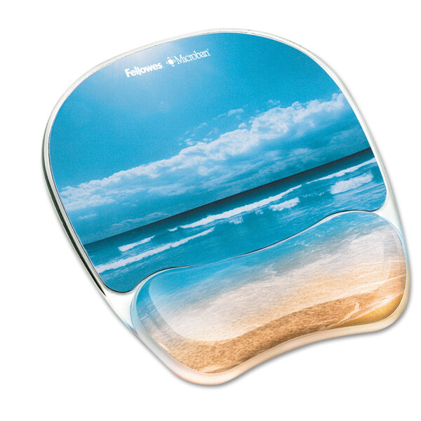 Fellowes Photo Gel Mouse Pad with Wrist Rest and Microban Protection, 7.87 x 9.25, Sandy Beach Design - 8