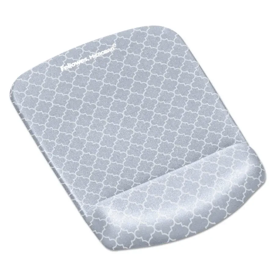 Fellowes PlushTouch Mouse Pad with Wrist Rest, 7.25 x 9.37, Lattice Design - 1