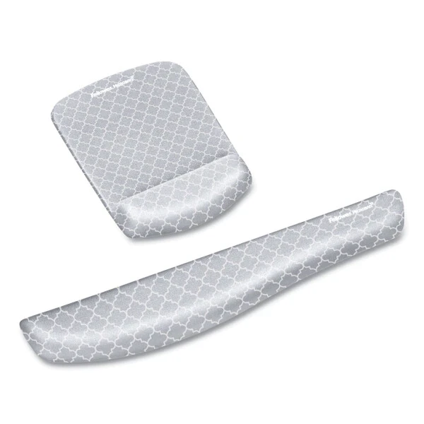 Fellowes PlushTouch Mouse Pad with Wrist Rest, 7.25 x 9.37, Lattice Design - 4