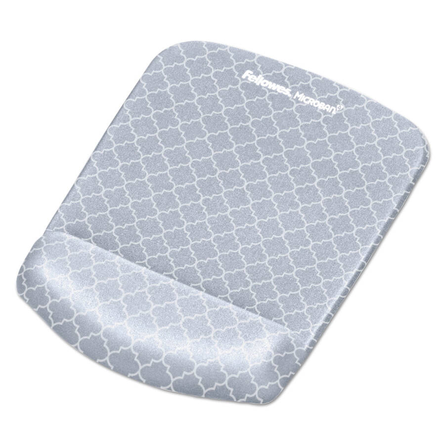 Fellowes PlushTouch Mouse Pad with Wrist Rest, 7.25 x 9.37, Lattice Design - 7