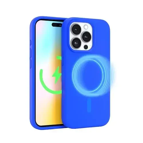 FELONY CASE – Apple iPhone 16 Pro Max Case - MagSafe Phone Case, Liquid Silicone, Vibrant Color with Anti-Scratch Microfiber Lining, Non-Slip Grip & 360° Shockproof Protection (Blue) - 6