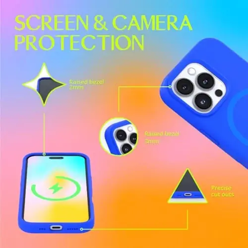 FELONY CASE – Apple iPhone 16 Pro Max Case - MagSafe Phone Case, Liquid Silicone, Vibrant Color with Anti-Scratch Microfiber Lining, Non-Slip Grip & 360° Shockproof Protection (Blue) - 4