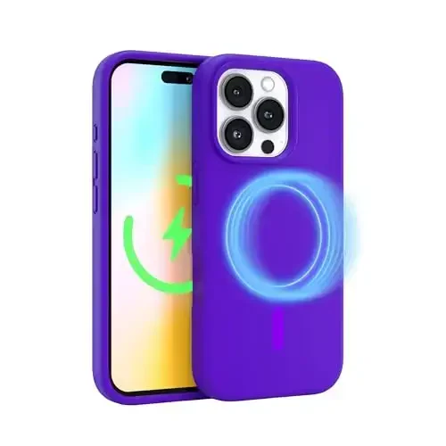 FELONY CASE – Apple iPhone 16 Pro Max Case - MagSafe Phone Case, Liquid Silicone, Vibrant Color with Anti-Scratch Microfiber Lining, Non-Slip Grip & 360° Shockproof Protection (Purple) - 7