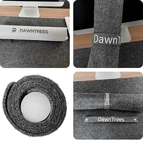 Felt Desk Mat | Computer Mat for Desk(36x12Inches) | Large Felt Mouse Pad and Keyboard Mat | Desk Protector for Office | Dark Gray - 5