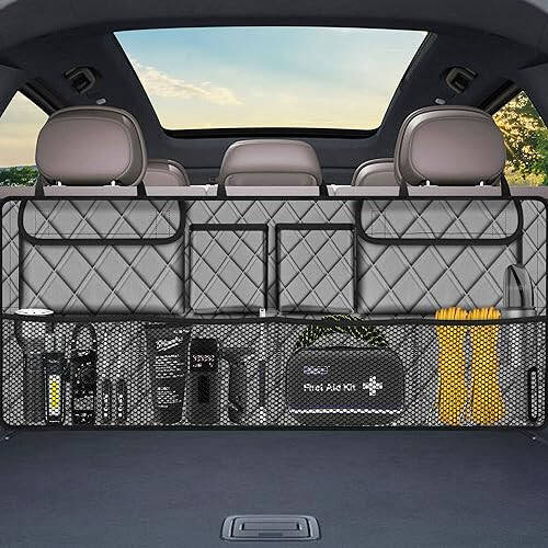 Femuar Car Trunk Organizer, Large Capacity Backseat Trunk Organizer (42
