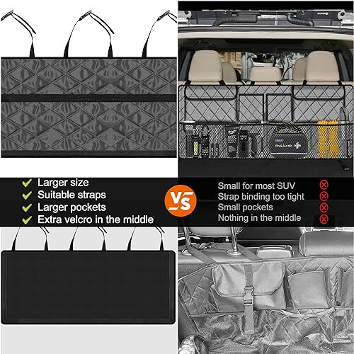 Femuar Car Trunk Organizer, Large Capacity Backseat Trunk Organizer (42