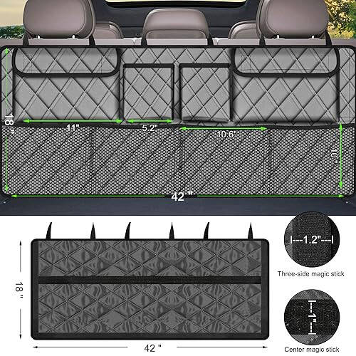 Femuar Car Trunk Organizer, Large Capacity Backseat Trunk Organizer (42