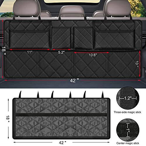 Femuar Car Trunk Organizer, Large Capacity Backseat Trunk Organizer (42