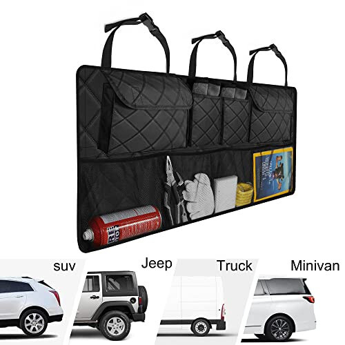 Femuar Car Trunk Organizer, Large Capacity Backseat Trunk Organizer (42