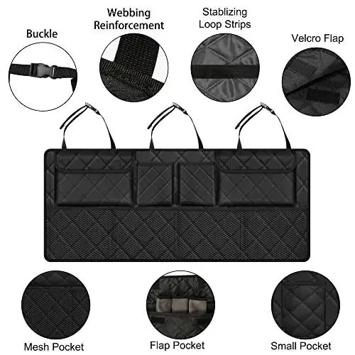 Femuar Car Trunk Organizer, Large Capacity Backseat Trunk Organizer (42