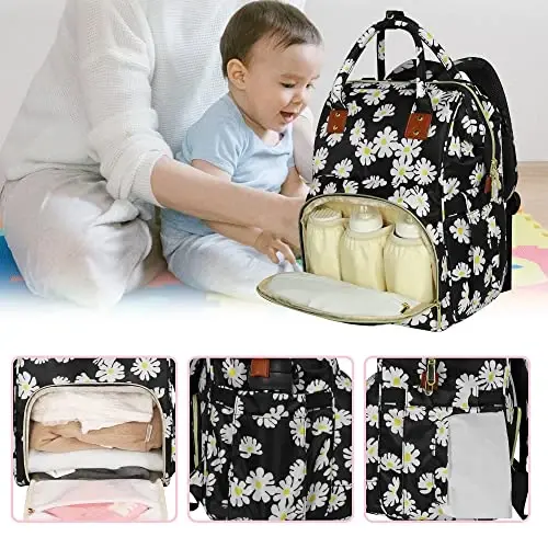 Femuar Diaper Bag Backpack Multifunction Maternity Diaper Bag for Baby Girls & Boys Large Capacity Travel Nappy Bags - 4