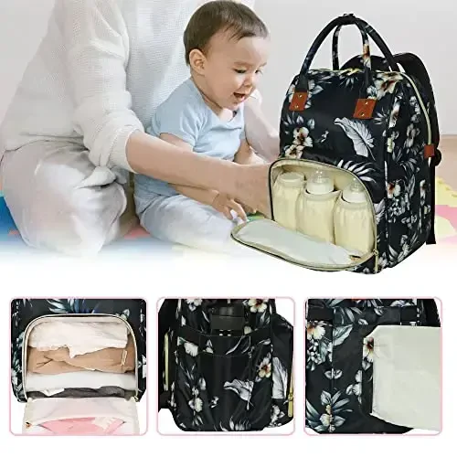 Femuar Diaper Bag Backpack Multifunction Maternity Diaper Bag for Baby Girls & Boys Large Capacity Travel Nappy Bags - 4