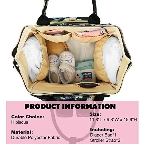 Femuar Diaper Bag Backpack Multifunction Maternity Diaper Bag for Baby Girls & Boys Large Capacity Travel Nappy Bags - 3