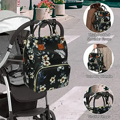 Femuar Diaper Bag Backpack Multifunction Maternity Diaper Bag for Baby Girls & Boys Large Capacity Travel Nappy Bags - 6