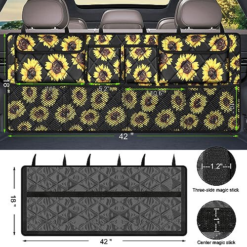 Femuar Car Trunk Organizer, Large Capacity Backseat Trunk Organizer (42