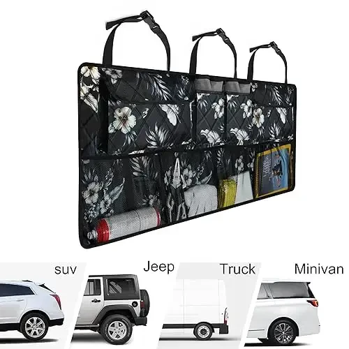Femuar Car Trunk Organizer, Large Capacity Backseat Trunk Organizer (42