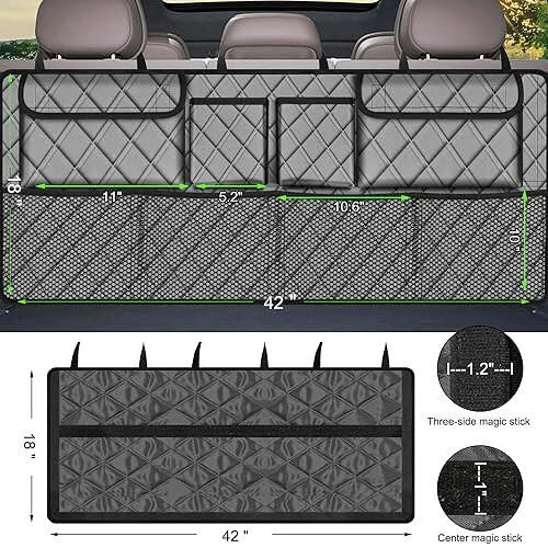 Femuar Car Trunk Organizer, Large Capacity Backseat Trunk Organizer(42