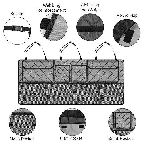 Femuar Car Trunk Organizer, Large Capacity Backseat Trunk Organizer(42