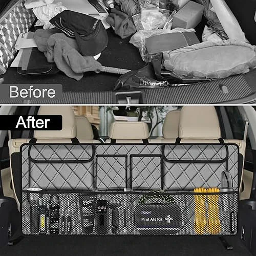 Femuar Car Trunk Organizer, Large Capacity Backseat Trunk Organizer(42