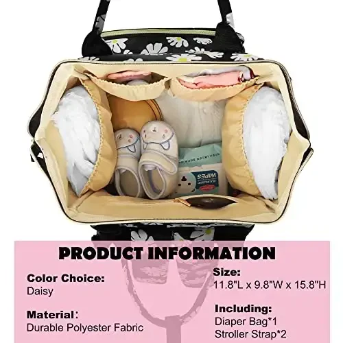 Femuar Diaper Bag Backpack Multifunction Maternity Diaper Bag for Baby Girls & Boys Large Capacity Travel Nappy Bags - 3