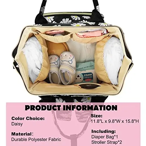 Femuar Diaper Bag Backpack Multifunction Maternity Diaper Bag for Baby Girls & Boys Large Capacity Travel Nappy Bags - 3