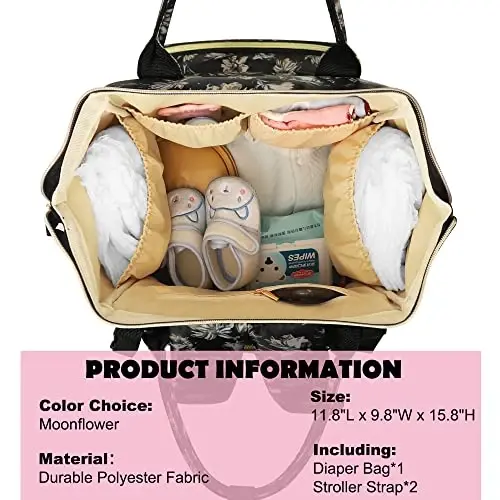 Femuar Diaper Bag Backpack Multifunction Maternity Diaper Bag for Baby Girls & Boys Large Capacity Travel Nappy Bags - 3