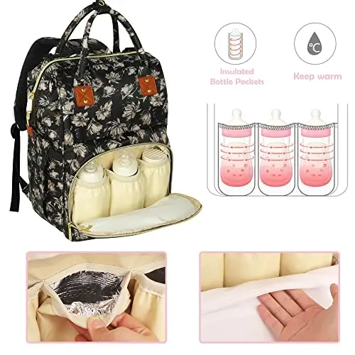 Femuar Diaper Bag Backpack Multifunction Maternity Diaper Bag for Baby Girls & Boys Large Capacity Travel Nappy Bags - 5