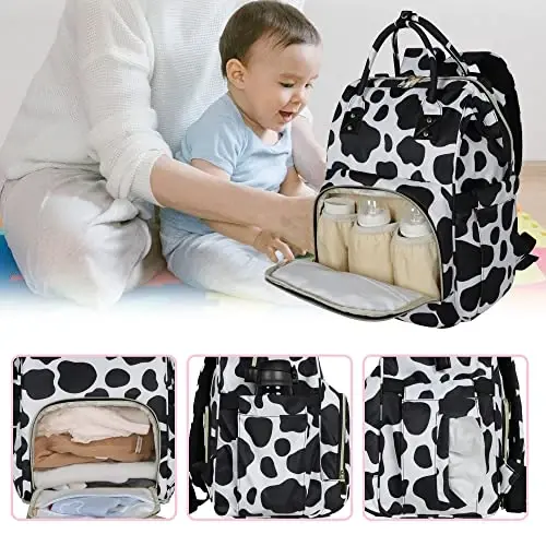 Femuar Diaper Bag Backpack Multifunction Maternity Diaper Bag for Baby Girls & Boys Large Capacity Travel Nappy Bags - 4