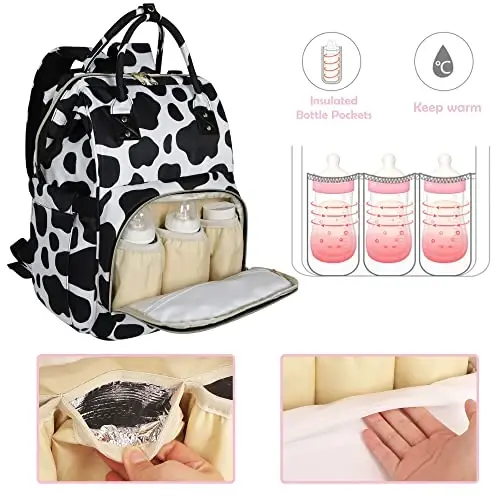 Femuar Diaper Bag Backpack Multifunction Maternity Diaper Bag for Baby Girls & Boys Large Capacity Travel Nappy Bags - 5